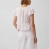 Lace Voile Peplum Crop Top