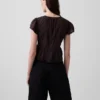 Lace Voile Peplum Crop Top