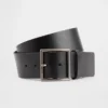 Leather Square-Buckle Belt