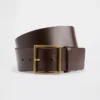 Leather Square-Buckle Belt