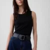 Leather Square-Buckle Belt