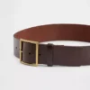 Leather Square-Buckle Belt