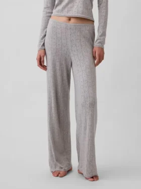 Lightweight Cashsoft Pointelle Heart Pj Pants