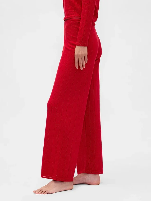 Lightweight Cashsoft Pointelle Heart Pj Pants