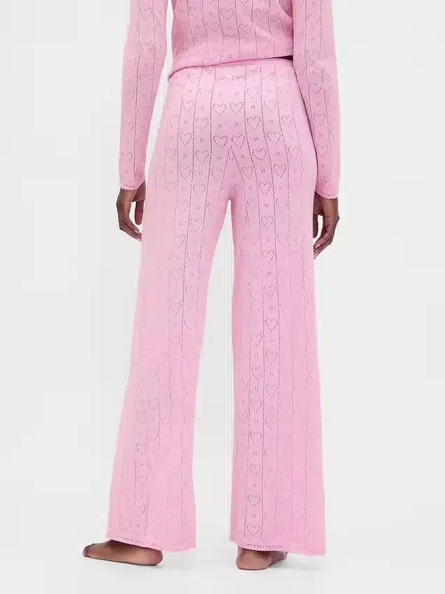 Lightweight Cashsoft Pointelle Heart Pj Pants