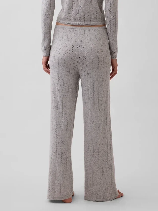 Lightweight Cashsoft Pointelle Heart Pj Pants