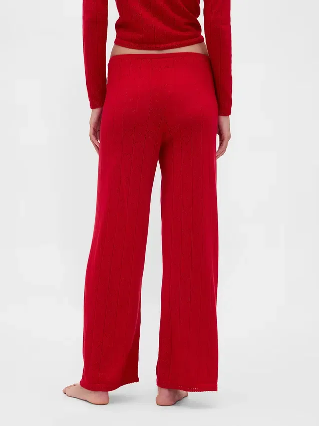 Lightweight Cashsoft Pointelle Heart Pj Pants