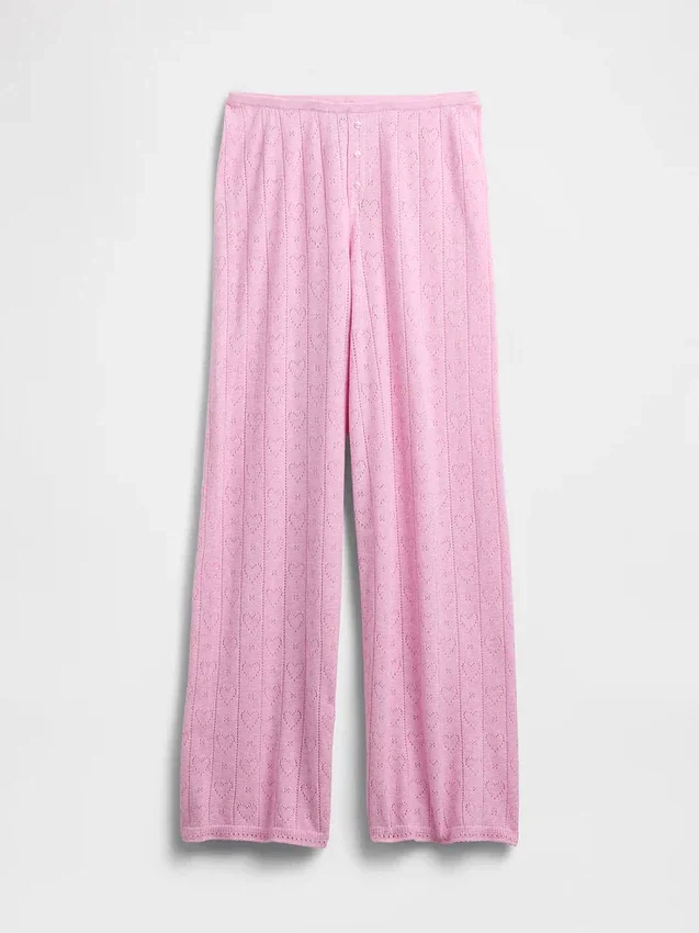 Lightweight Cashsoft Pointelle Heart Pj Pants