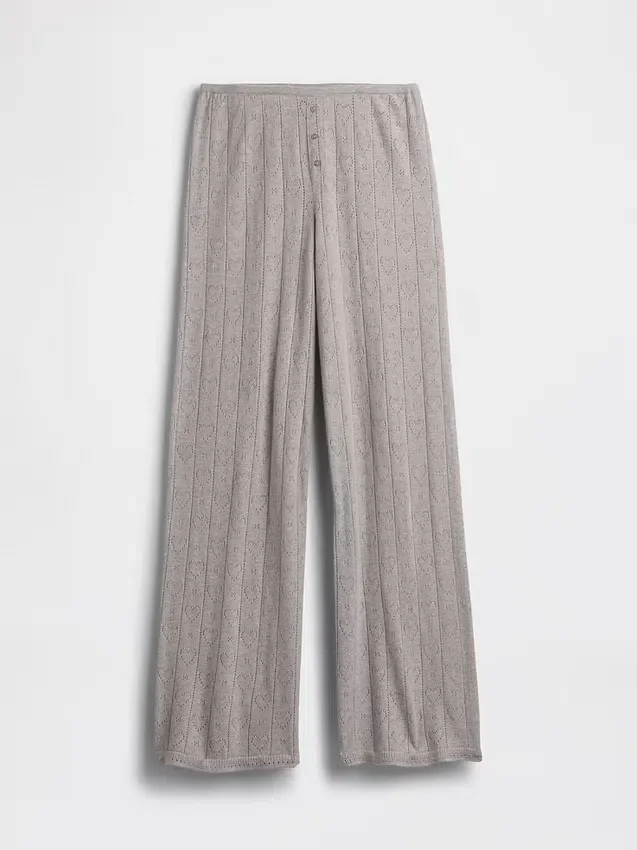 Lightweight Cashsoft Pointelle Heart Pj Pants