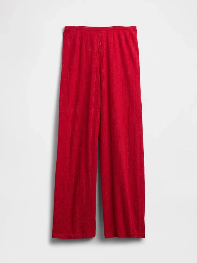 Lightweight Cashsoft Pointelle Heart Pj Pants