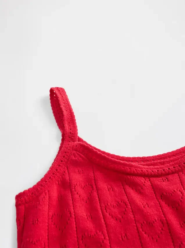 Lightweight Cashsoft Pointelle Heart Pj Tank Top