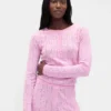 Lightweight Cashsoft Pointelle Heart Pj Top
