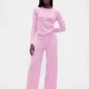 Lightweight Cashsoft Pointelle Heart Pj Top