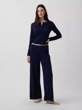 Lightweight Cashsoft Pointelle Heart Pj Top