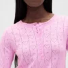 Lightweight Cashsoft Pointelle Heart Pj Top