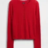 Lightweight Cashsoft Pointelle Heart Pj Top