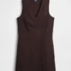 Linen-Blend Asymmetrical Mini Dress
