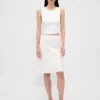 Linen-Blend Bias-Cut Skirt