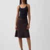 Linen-Blend Bias-Cut Skirt
