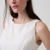 Linen-Blend Boatneck Top
