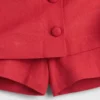 Linen-Blend Button-Front Mini Skort