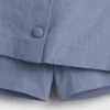 Linen-Blend Button-Front Mini Skort