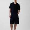 Linen-Blend Camp Polo Sweater Shirt