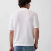 Linen-Blend Camp Polo Sweater Shirt