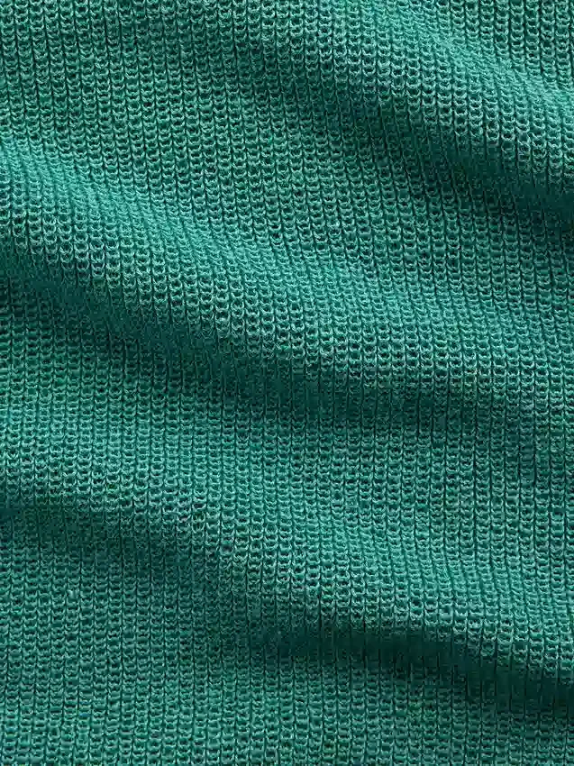 Linen-Blend Camp Polo Sweater Shirt