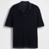 Linen-Blend Camp Polo Sweater Shirt