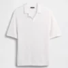 Linen-Blend Camp Polo Sweater Shirt