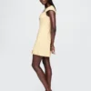 Linen-Blend Cap-Sleeve Mini Dress