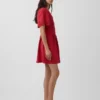 Linen-Blend Cinched Mini Shirtdress