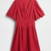 Linen-Blend Cinched Mini Shirtdress