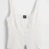 Linen-Blend Corset Vest Top