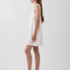 Linen-Blend Crochet Yoke Mini Dress