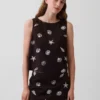 Linen-Blend Crop Shell Tank Top