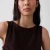 Linen-Blend Crop Shell Tank Top