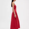 Linen-Blend Drop-Waist Corset Maxi Dress