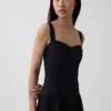 Linen-Blend Drop-Waist Corset Maxi Dress