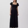 Linen-Blend Drop-Waist Maxi Dress