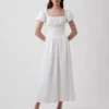 Linen-Blend Drop-Waist Maxi Dress