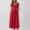 Linen-Blend Drop-Waist Maxi Dress