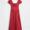 Linen-Blend Drop-Waist Maxi Dress