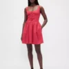 Linen-Blend Drop-Waist Mini Dress