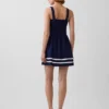 Linen-Blend Drop-Waist Mini Dress
