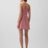 Linen-Blend Drop-Waist Mini Dress