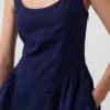 Linen-Blend Drop-Waist Mini Dress