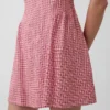 Linen-Blend Drop-Waist Mini Dress
