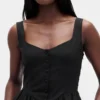 Linen-Blend Drop-Waist Mini Dress